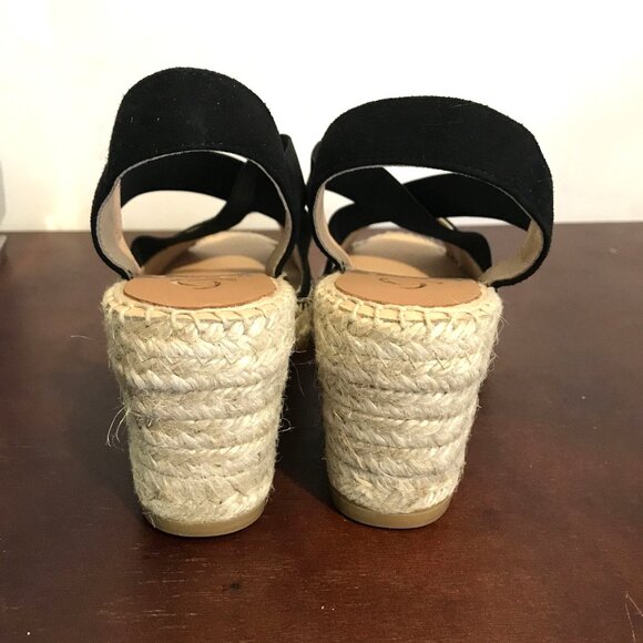 Kanna Wedge Espadrille Black Sandals Womens 7.5 / EU 38 Beachy - Picture 5 of 10
